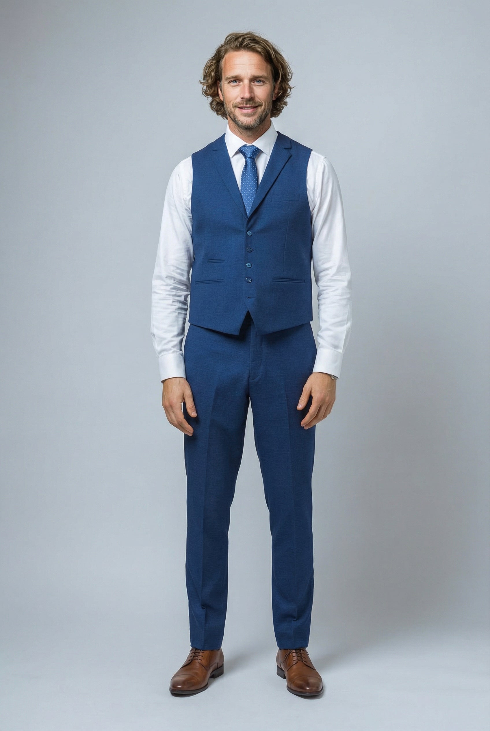 Men's Slim Fit Waistcoat - MATEO - Indigo Blue