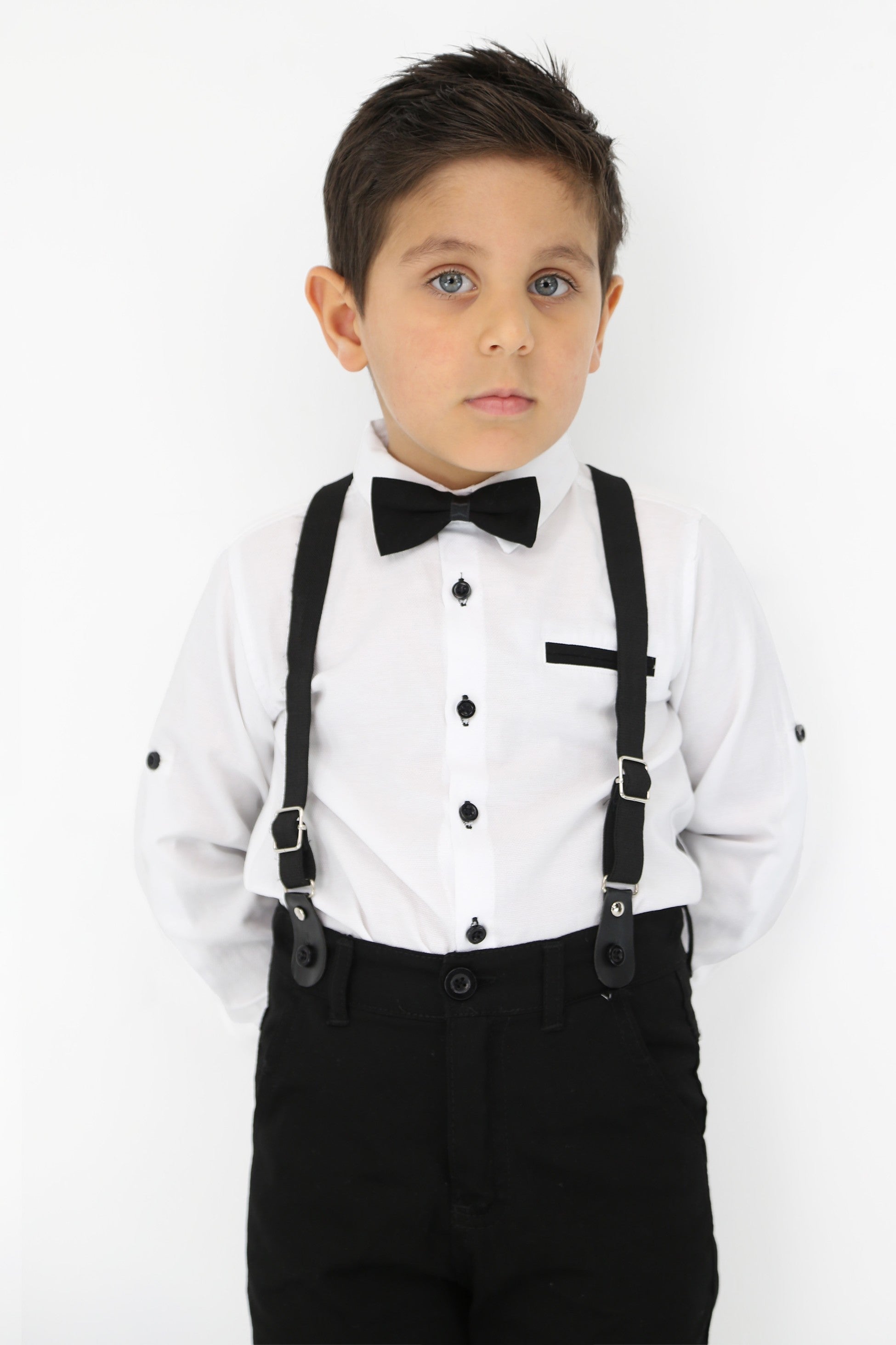 Baby & Boys 4-Piece Cotton Gentleman Outfit Set - OXFORD - White - Navy Blue