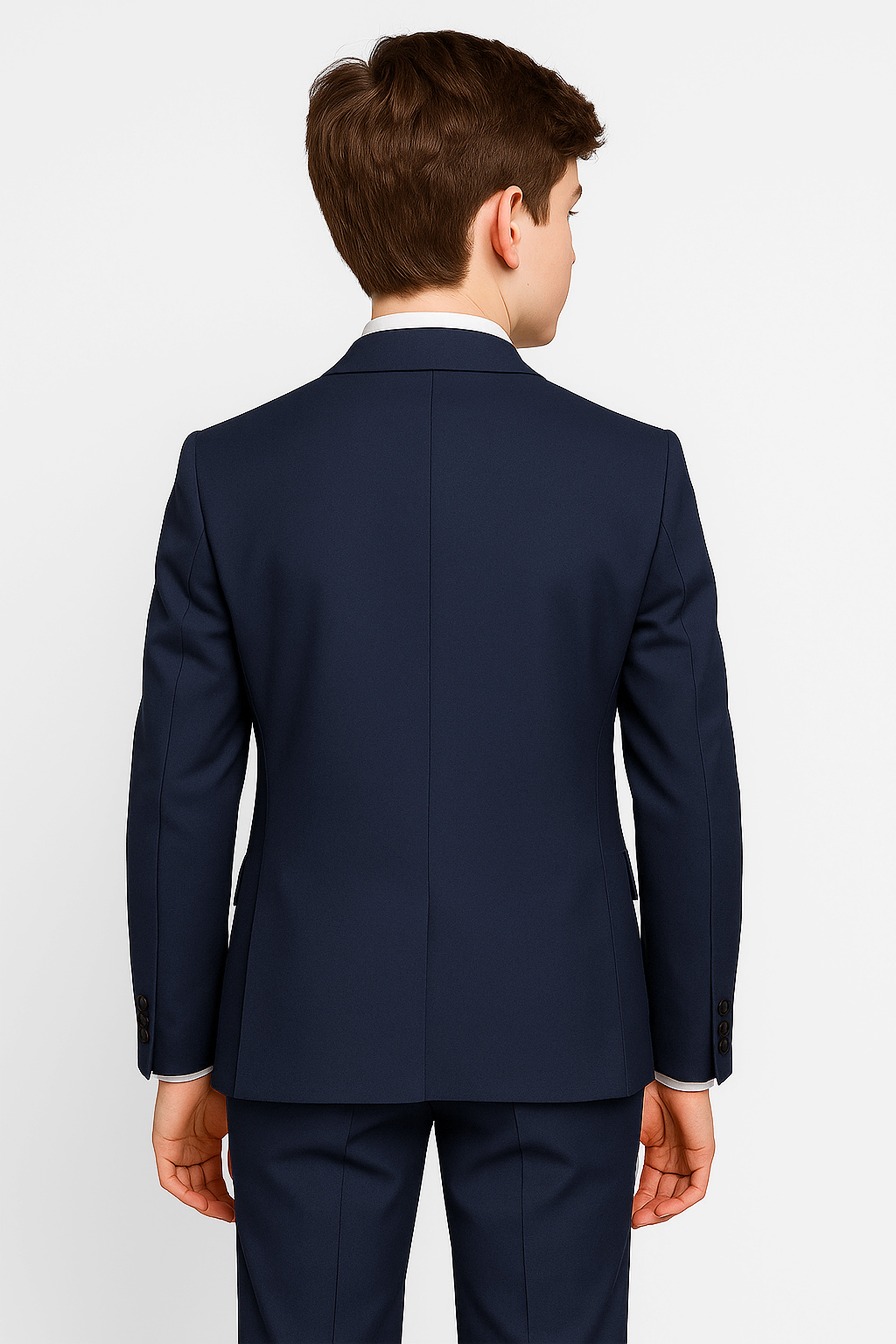 Boys Sheen Lapel Tuxedo Dinner Suit - Navy Blue