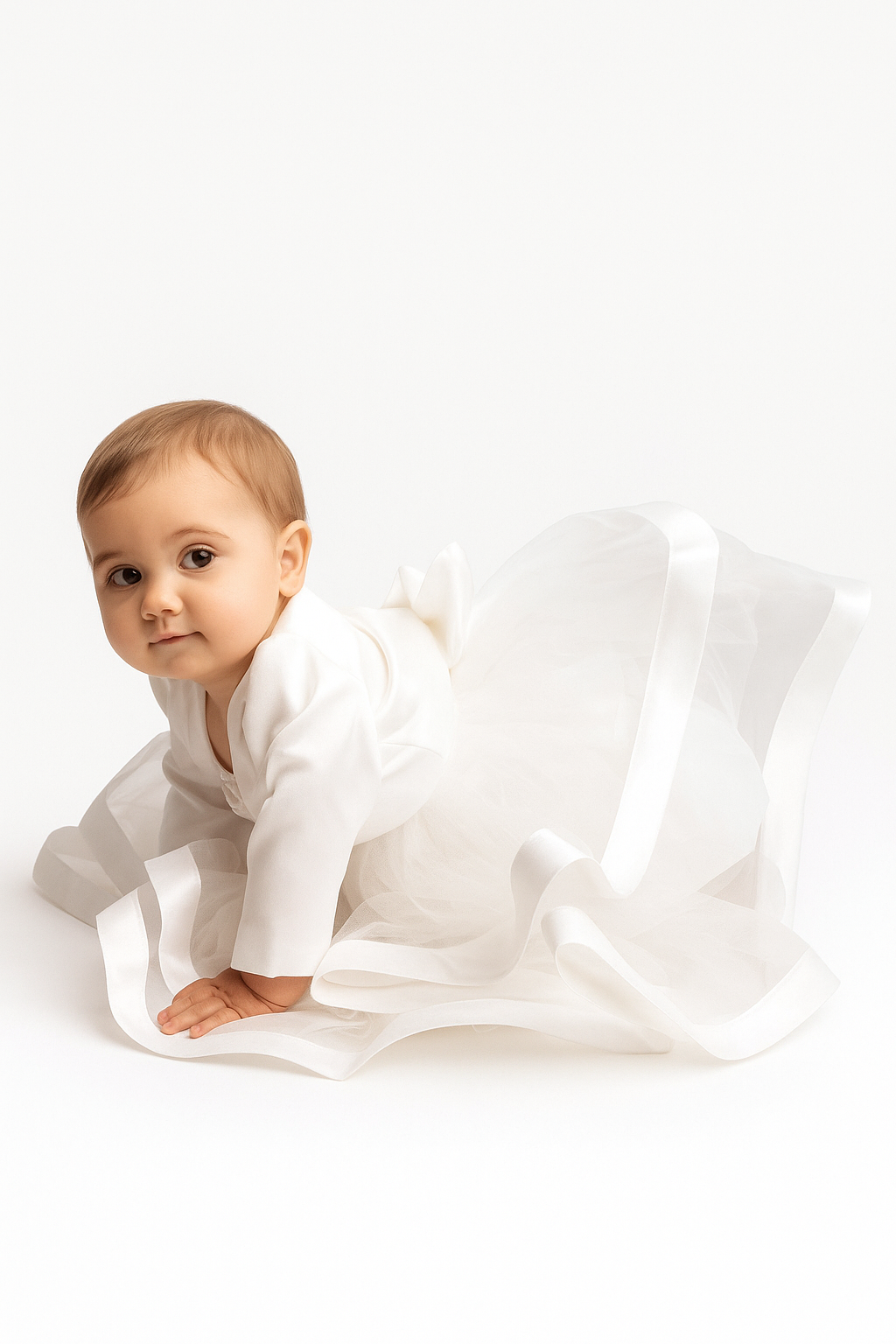 Baby & Girls Satin Bolero Jacket - GINA - White